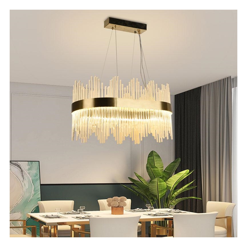 LED dæmpbar krystal lysekrone på kabel LED/70W/230V 3000-6500K + fjernbetjening