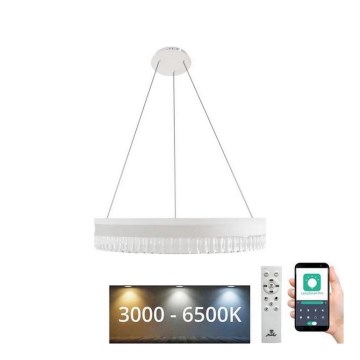 LED Dæmpbar krystal pendel på snor LED/80W/230V 3000-6500K hvid + fjernbetjening