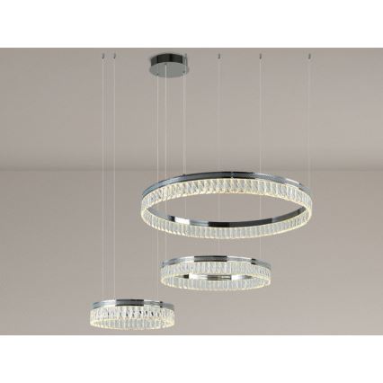 Dæmpbar LED-krystalpendel på wire THALIA LED/120W/230V 3000-6000K + fjernbetjening
