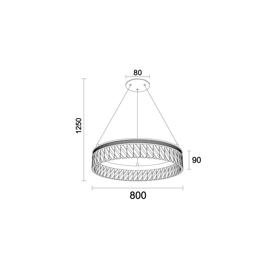 LED dæmpbar krystalpendel på stålwire THALIA LED/55W/230V 3000-6000K Ø 80 cm + fjernbetjening