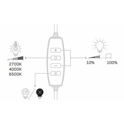LED dæmpbar lampe med stativ og holder til vlogging LED/10W/5V 2700-6500K