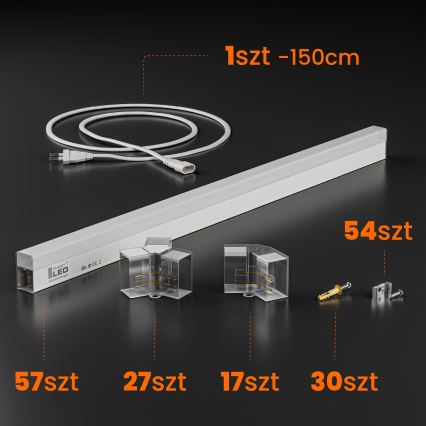 Dæmpbar LED-loftlampe HEXAGON LED/570W/85-265V 5000K 522x298 cm CRI 90 IP54 hvid