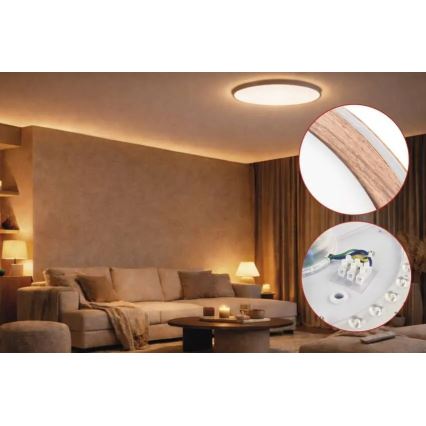 LED-dæmpbar loftlampe ILVI LED/30W/230V 2700–6500K Ø 40 cm beige + fjernbetjening