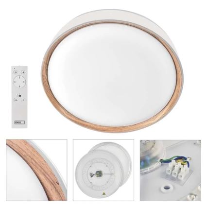Dæmpbar LED-loftlampe ILVI LED/30W/230V 2700-6500K Ø 40 cm hvid/beige + fjernbetjening