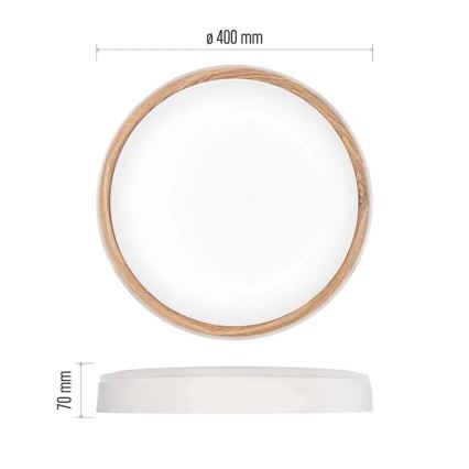 Dæmpbar LED-loftlampe ILVI LED/30W/230V 2700-6500K Ø 40 cm hvid/beige + fjernbetjening