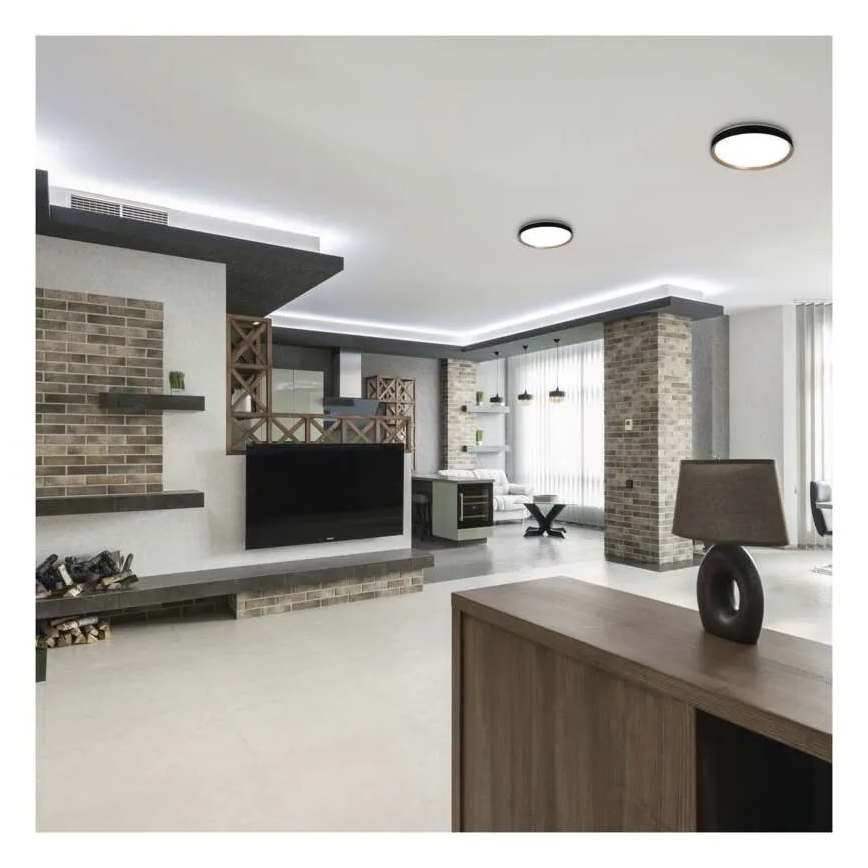 LED dæmpbar loftlampe ILVI LED/30W/230V 2700-6500K Ø 40 cm sort/beige + fjernbetjening