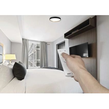 LED dæmpbar loftlampe ILVI LED/30W/230V 2700-6500K Ø 40 cm sort/beige + fjernbetjening