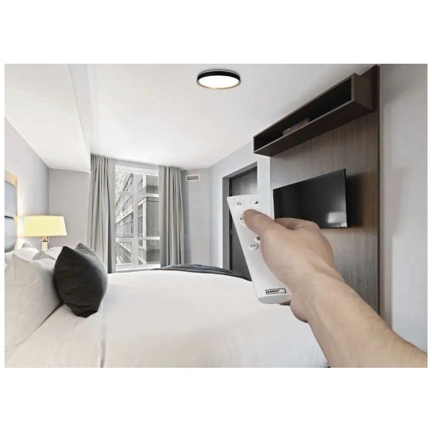 LED dæmpbar loftlampe ILVI LED/30W/230V 2700-6500K Ø 40 cm sort/beige + fjernbetjening