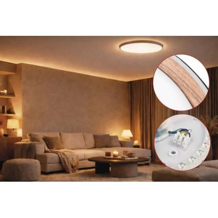LED dæmpbar loftlampe ILVI LED/30W/230V 2700-6500K Ø 40 cm sort/beige + fjernbetjening