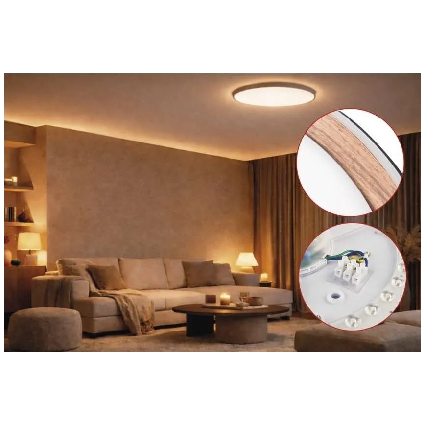 LED dæmpbar loftlampe ILVI LED/30W/230V 2700-6500K Ø 40 cm sort/beige + fjernbetjening