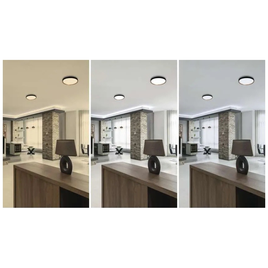 LED dæmpbar loftlampe ILVI LED/30W/230V 2700-6500K Ø 40 cm sort/beige + fjernbetjening