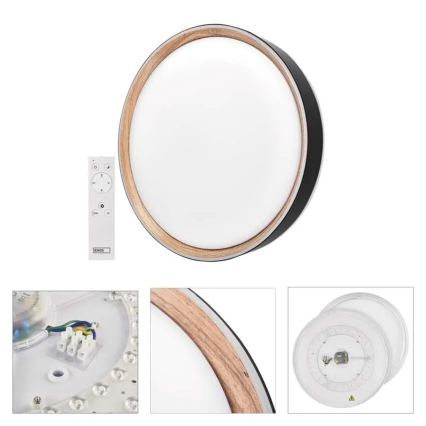 LED dæmpbar loftlampe ILVI LED/30W/230V 2700-6500K Ø 40 cm sort/beige + fjernbetjening