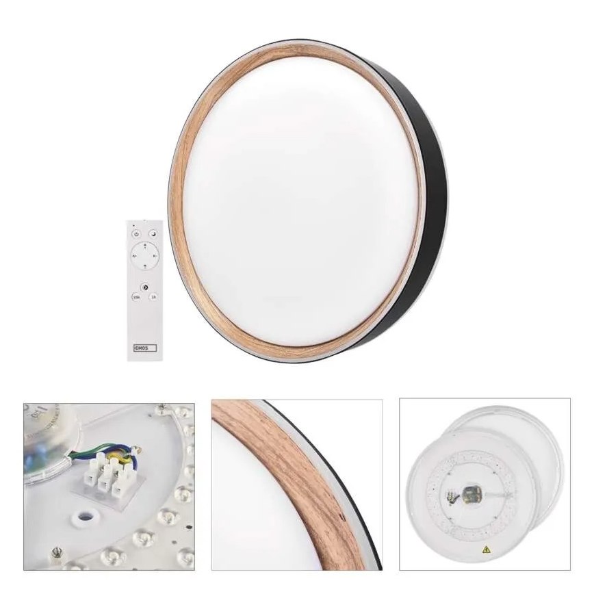 LED dæmpbar loftlampe ILVI LED/30W/230V 2700-6500K Ø 40 cm sort/beige + fjernbetjening