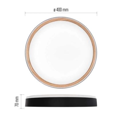 LED dæmpbar loftlampe ILVI LED/30W/230V 2700-6500K Ø 40 cm sort/beige + fjernbetjening
