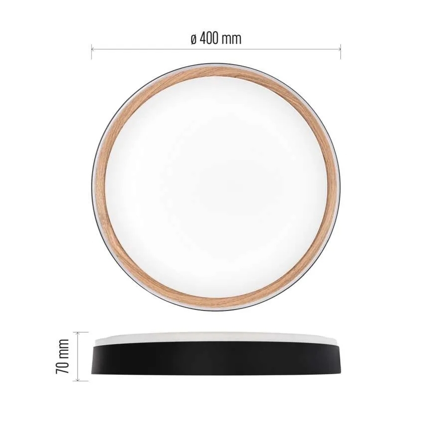 LED dæmpbar loftlampe ILVI LED/30W/230V 2700-6500K Ø 40 cm sort/beige + fjernbetjening