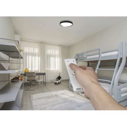 LED dæmpbar loftlampe ILVI LED/30W/230V 2700-6500K Ø 40 cm sort/messing + fjernbetjening