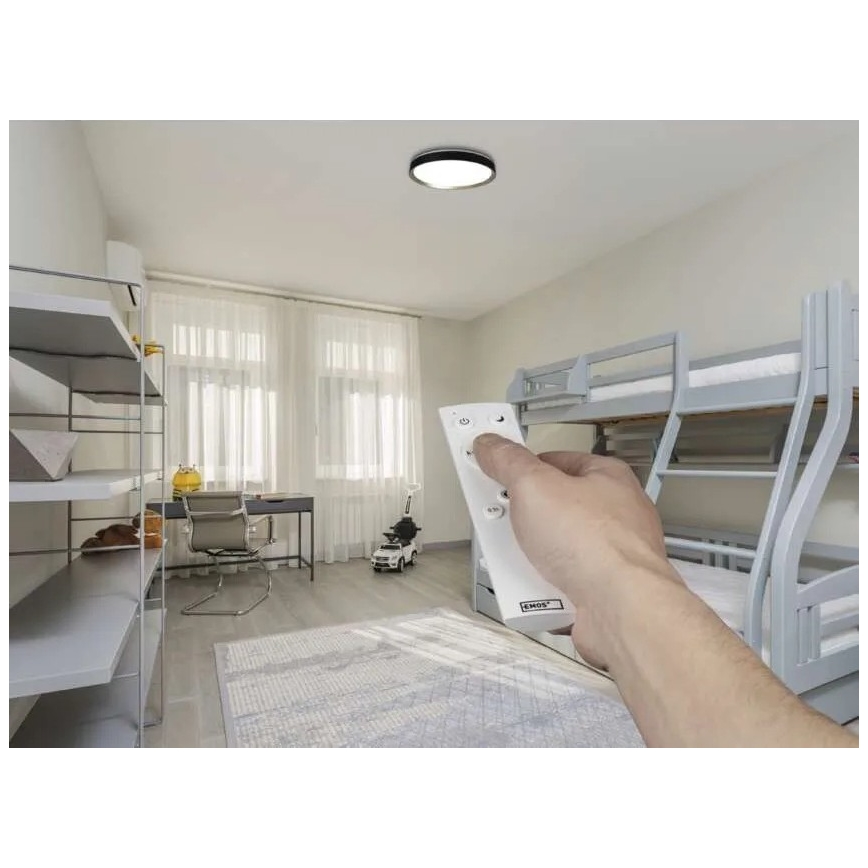 LED dæmpbar loftlampe ILVI LED/30W/230V 2700-6500K Ø 40 cm sort/messing + fjernbetjening