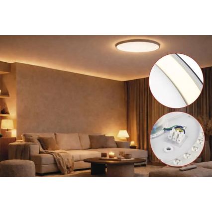 LED dæmpbar loftlampe ILVI LED/30W/230V 2700-6500K Ø 40 cm sort/messing + fjernbetjening