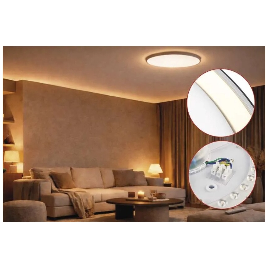 LED dæmpbar loftlampe ILVI LED/30W/230V 2700-6500K Ø 40 cm sort/messing + fjernbetjening