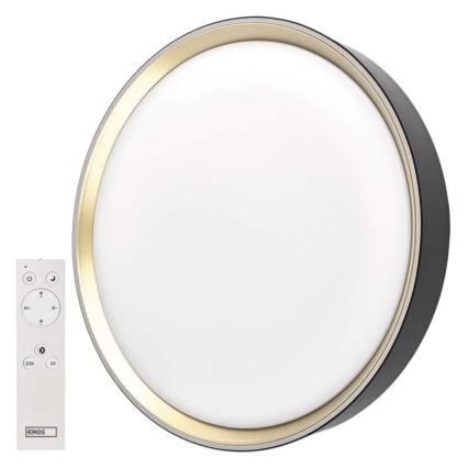 LED dæmpbar loftlampe ILVI LED/30W/230V 2700-6500K Ø 40 cm sort/messing + fjernbetjening