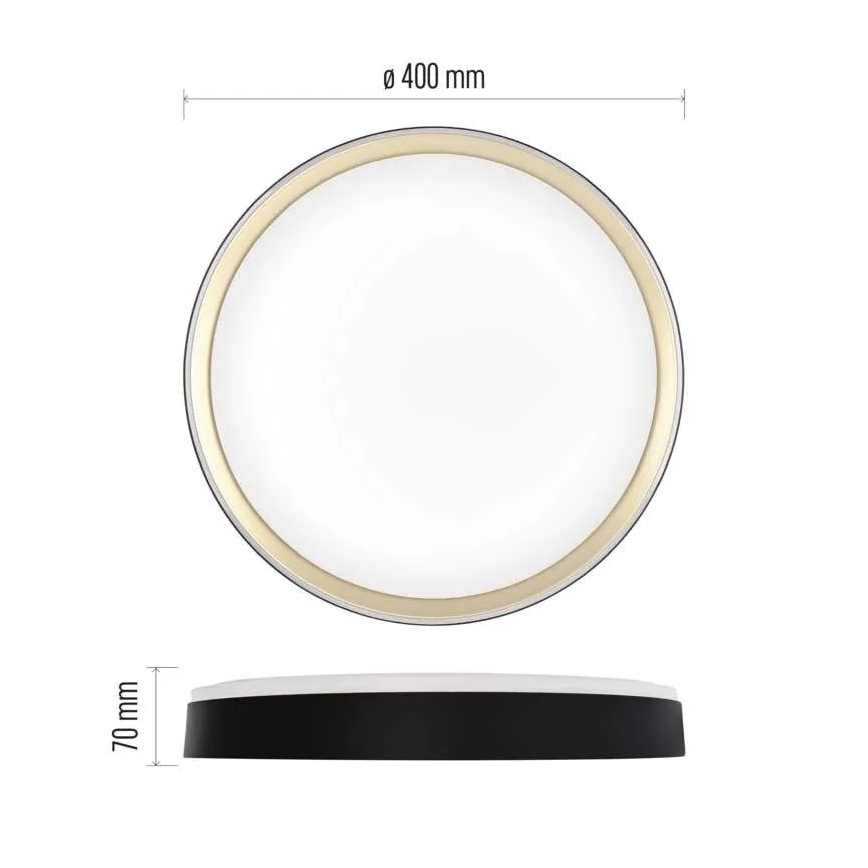 LED dæmpbar loftlampe ILVI LED/30W/230V 2700-6500K Ø 40 cm sort/messing + fjernbetjening