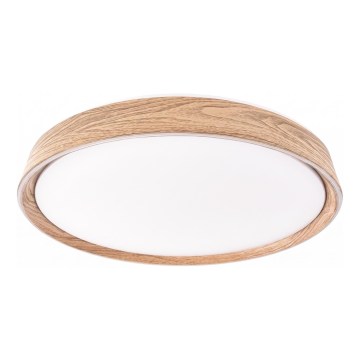 LED Dæmpbar loftlampe ILVI LED/30W/230V 2700-6500K Ø 40 cm trælook + fjernbetjening