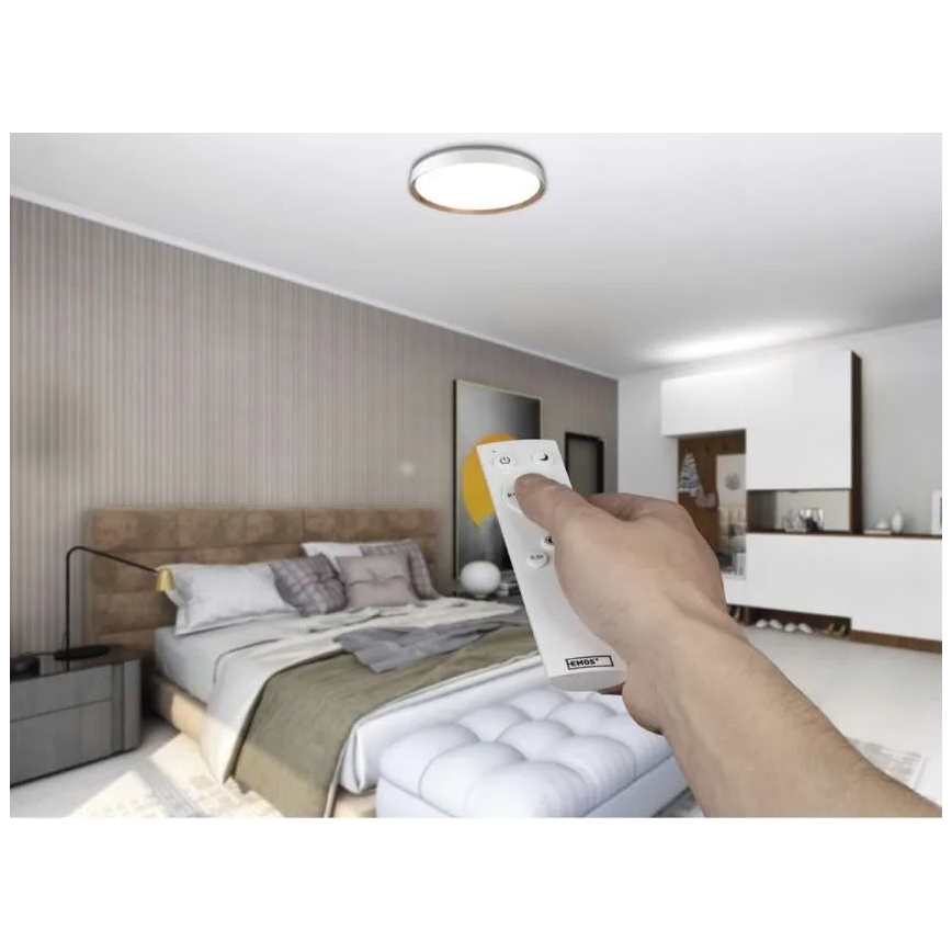Dæmpbar LED-loftlampe ILVI LED/45W/230V 2700-6500K Ø 50 cm hvid/beige + fjernbetjening