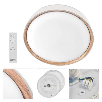 Dæmpbar LED-loftlampe ILVI LED/45W/230V 2700-6500K Ø 50 cm hvid/beige + fjernbetjening