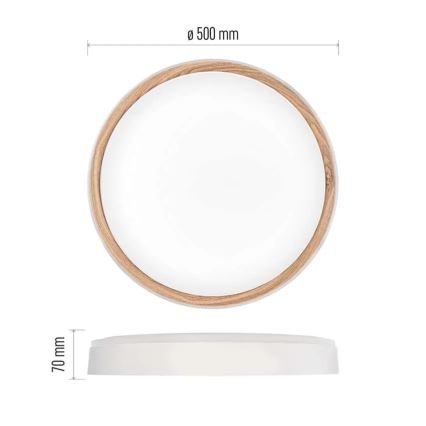 Dæmpbar LED-loftlampe ILVI LED/45W/230V 2700-6500K Ø 50 cm hvid/beige + fjernbetjening