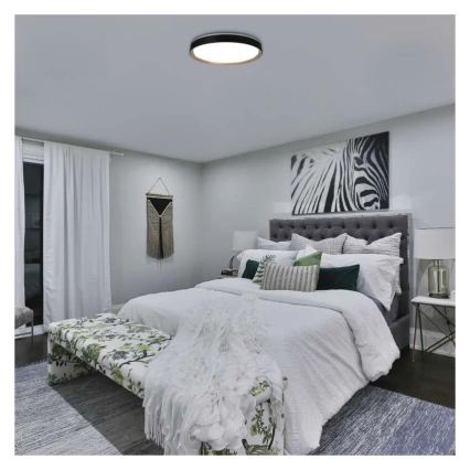 Dæmpbar LED-loftlampe ILVI LED/45W/230V 2700–6500 K Ø 50 cm sort/beige + fjernbetjening