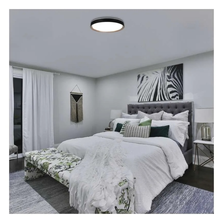 Dæmpbar LED-loftlampe ILVI LED/45W/230V 2700–6500 K Ø 50 cm sort/beige + fjernbetjening