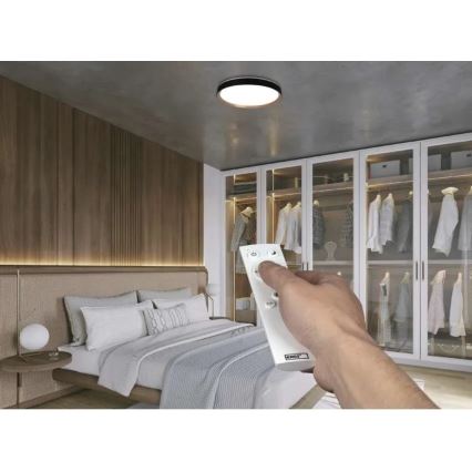 Dæmpbar LED-loftlampe ILVI LED/45W/230V 2700–6500 K Ø 50 cm sort/beige + fjernbetjening