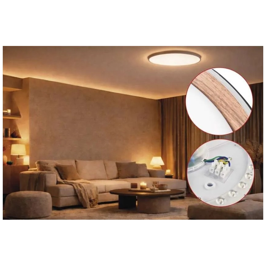 Dæmpbar LED-loftlampe ILVI LED/45W/230V 2700–6500 K Ø 50 cm sort/beige + fjernbetjening