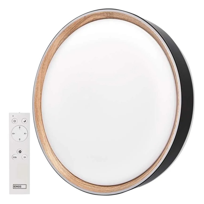 Dæmpbar LED-loftlampe ILVI LED/45W/230V 2700–6500 K Ø 50 cm sort/beige + fjernbetjening