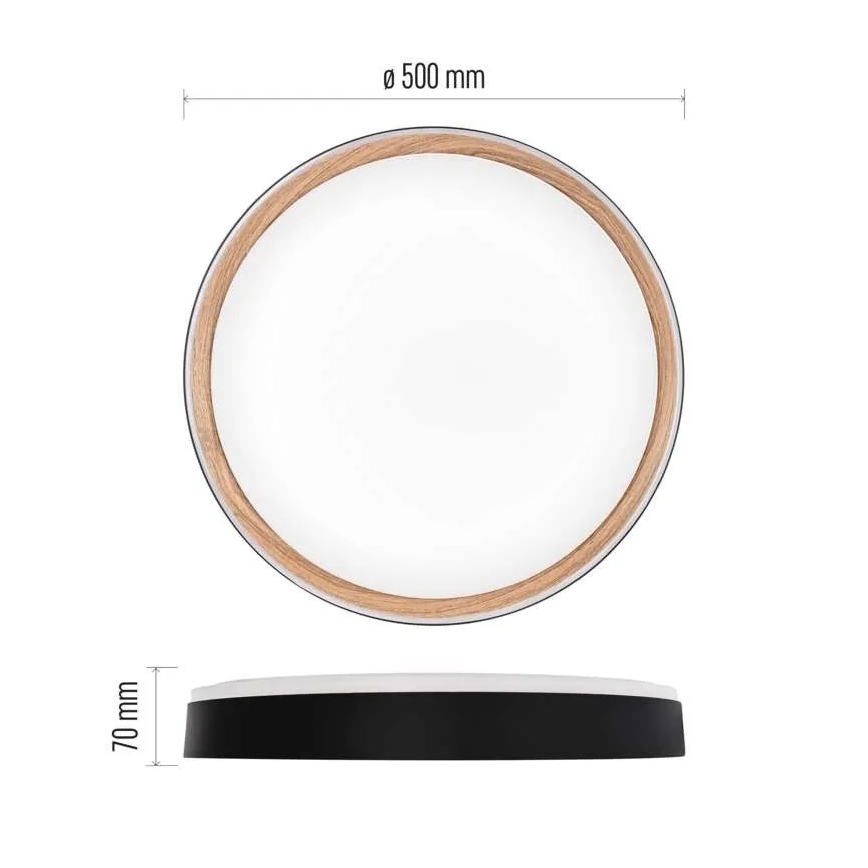 Dæmpbar LED-loftlampe ILVI LED/45W/230V 2700–6500 K Ø 50 cm sort/beige + fjernbetjening