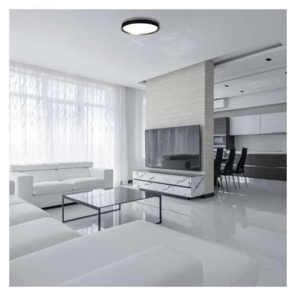 LED-dæmpbar loftlampe ILVI LED/45W/230V 2700-6500K Ø 50 cm sort/messing + fjernbetjening