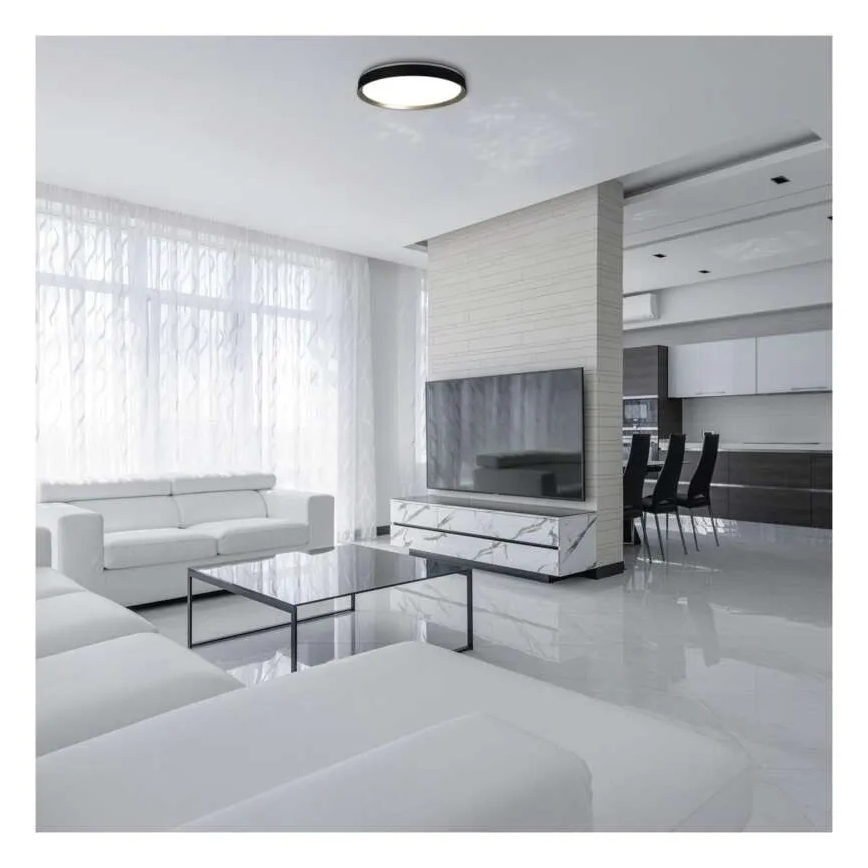 LED-dæmpbar loftlampe ILVI LED/45W/230V 2700-6500K Ø 50 cm sort/messing + fjernbetjening