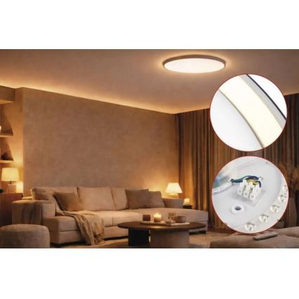 LED-dæmpbar loftlampe ILVI LED/45W/230V 2700-6500K Ø 50 cm sort/messing + fjernbetjening