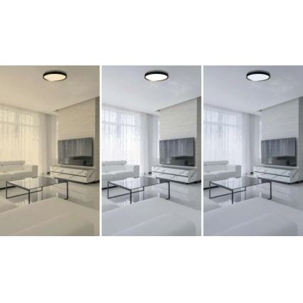 LED-dæmpbar loftlampe ILVI LED/45W/230V 2700-6500K Ø 50 cm sort/messing + fjernbetjening