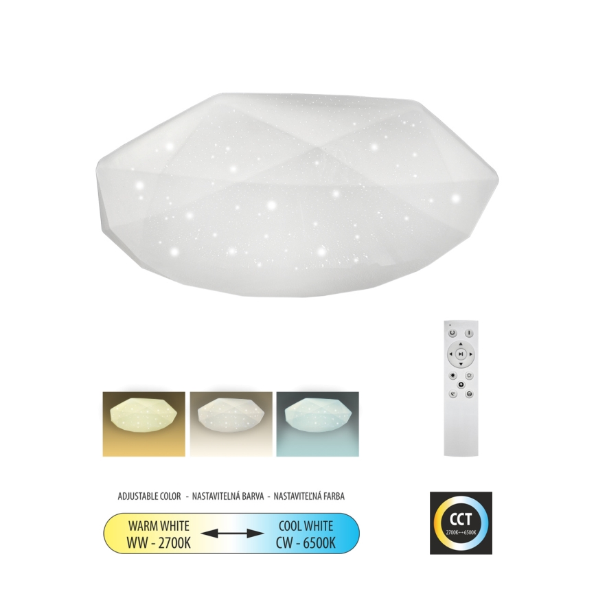 LED Dæmpbar loftlampe INDUS LED/60W/230V 2700-6500K Ø 58 cm + fjernbetjening