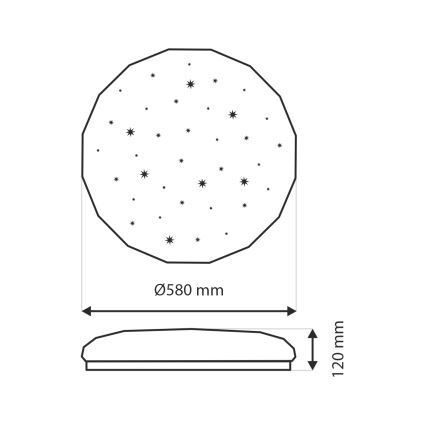 LED Dæmpbar loftlampe INDUS LED/60W/230V 2700-6500K Ø 58 cm + fjernbetjening