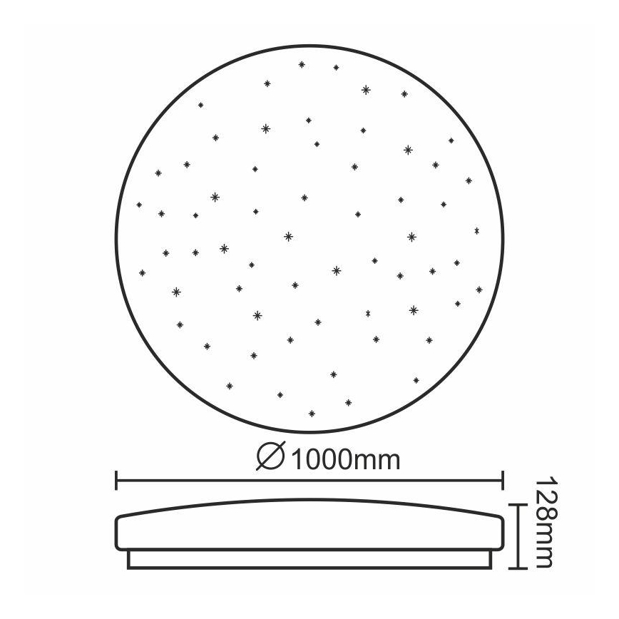 LED Dæmpbar loftlampe LED/150W/230V + fjernbetjening