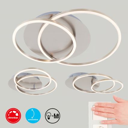 LED-dæmpbar loftlampe LED/28W/230V 3000K mat krom