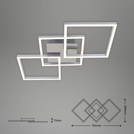 LED-dæmpbar loftlampe LED/36W/230V 3000K mat krom