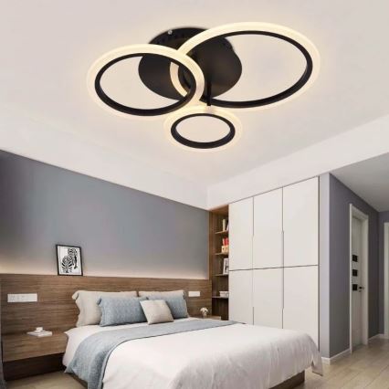 LED Dæmpbar loftlampe LED/40W/230V 3000-6500K sort + fjernbetjening