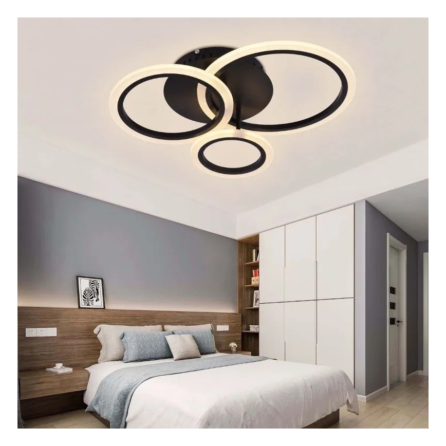 LED Dæmpbar loftlampe LED/40W/230V 3000-6500K sort + fjernbetjening