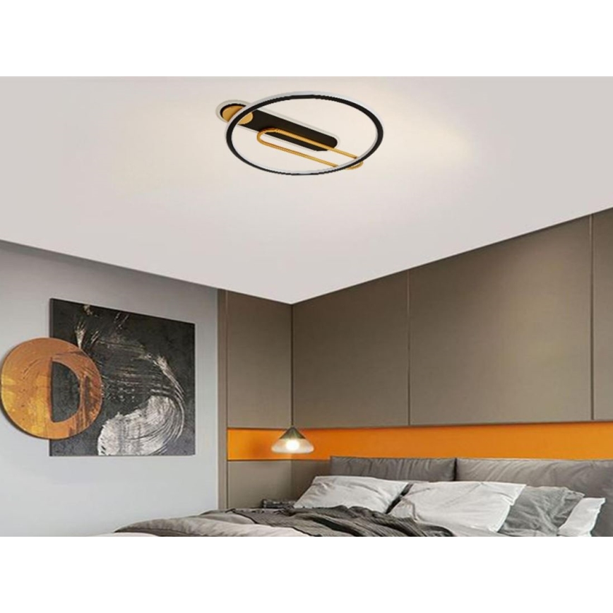 LED Dæmpbar loftlampe LED/60W/230V 3000-6500K sort + fjernbetjening