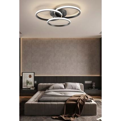 Dæmpbar LED-loftlampe LED/70W/230V 3000-6500K sort + fjernbetjening