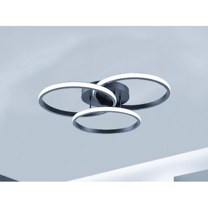 Dæmpbar LED-loftlampe LED/70W/230V 3000-6500K sort + fjernbetjening