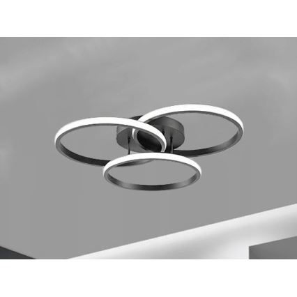 Dæmpbar LED-loftlampe LED/70W/230V 3000-6500K sort + fjernbetjening